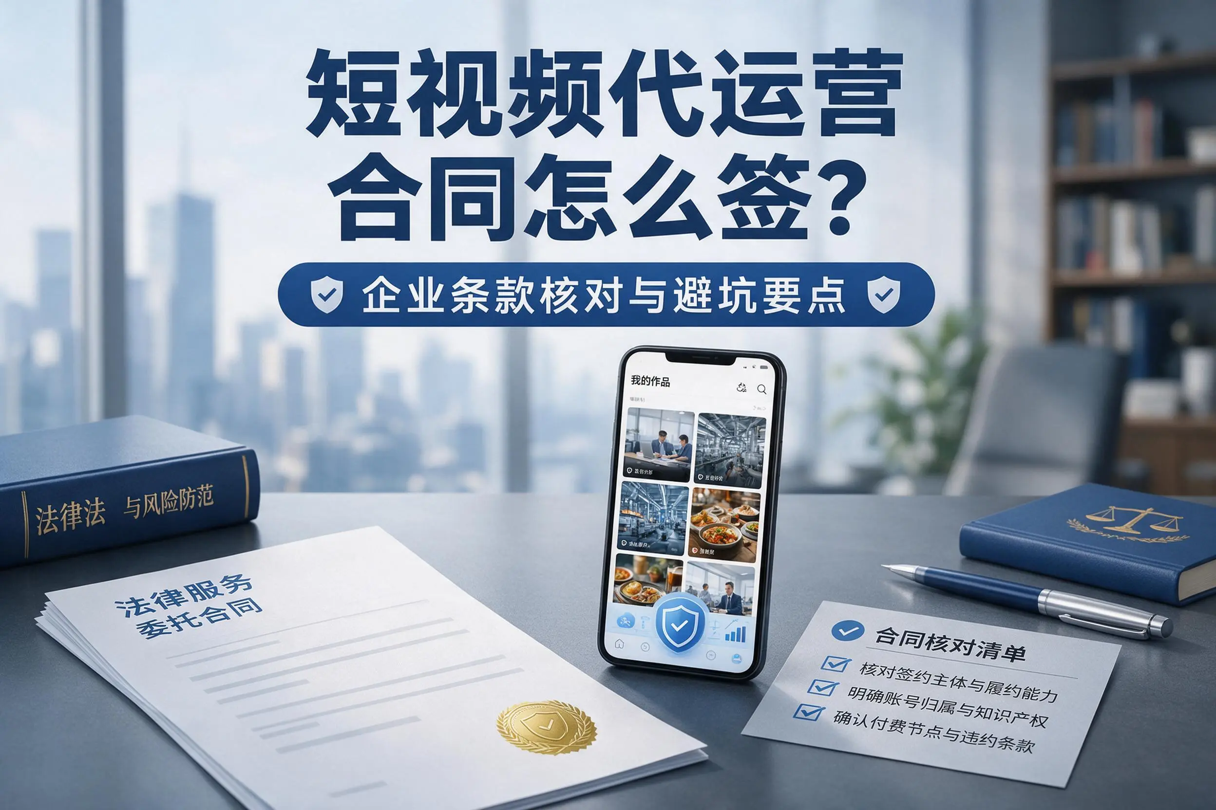 短视频代运营合同怎么签？怒江企业条款核对与避坑要点