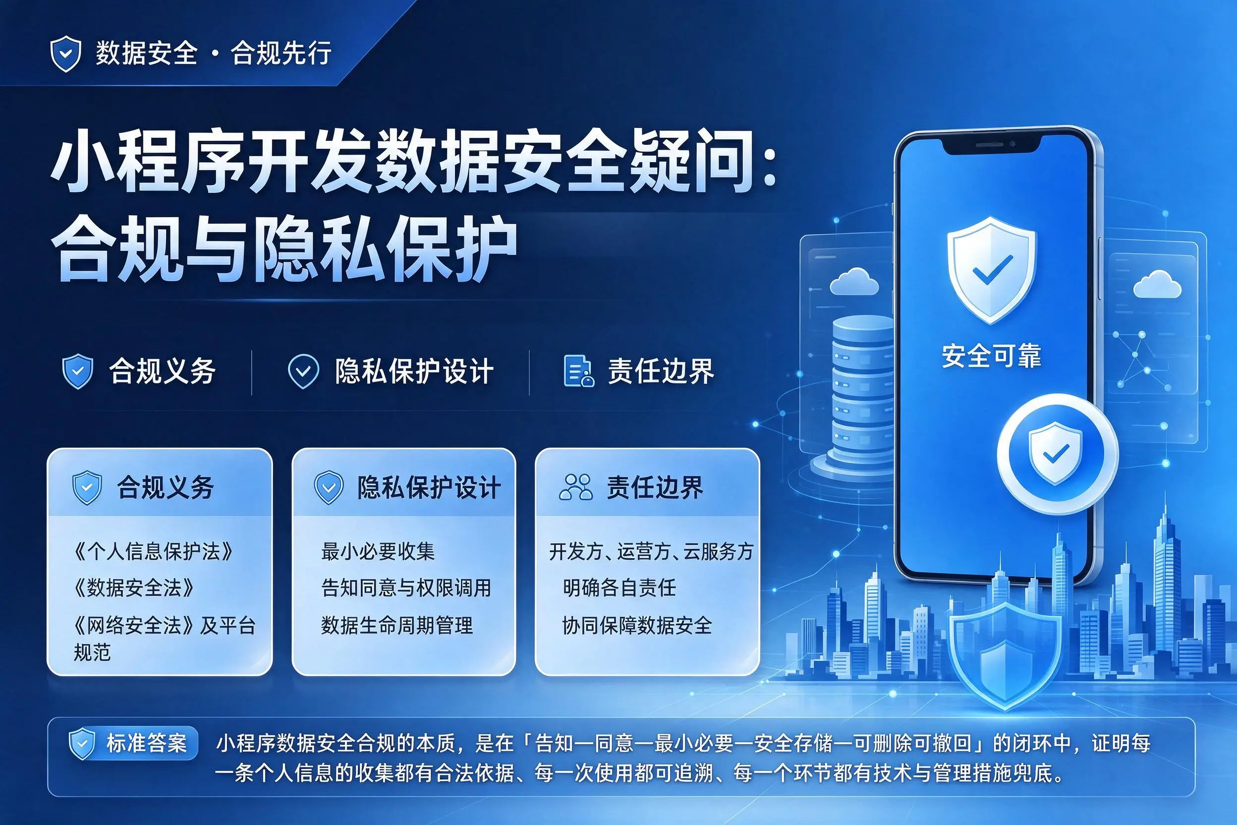 怒江小程序开发数据安全疑问:合规与隐私保护