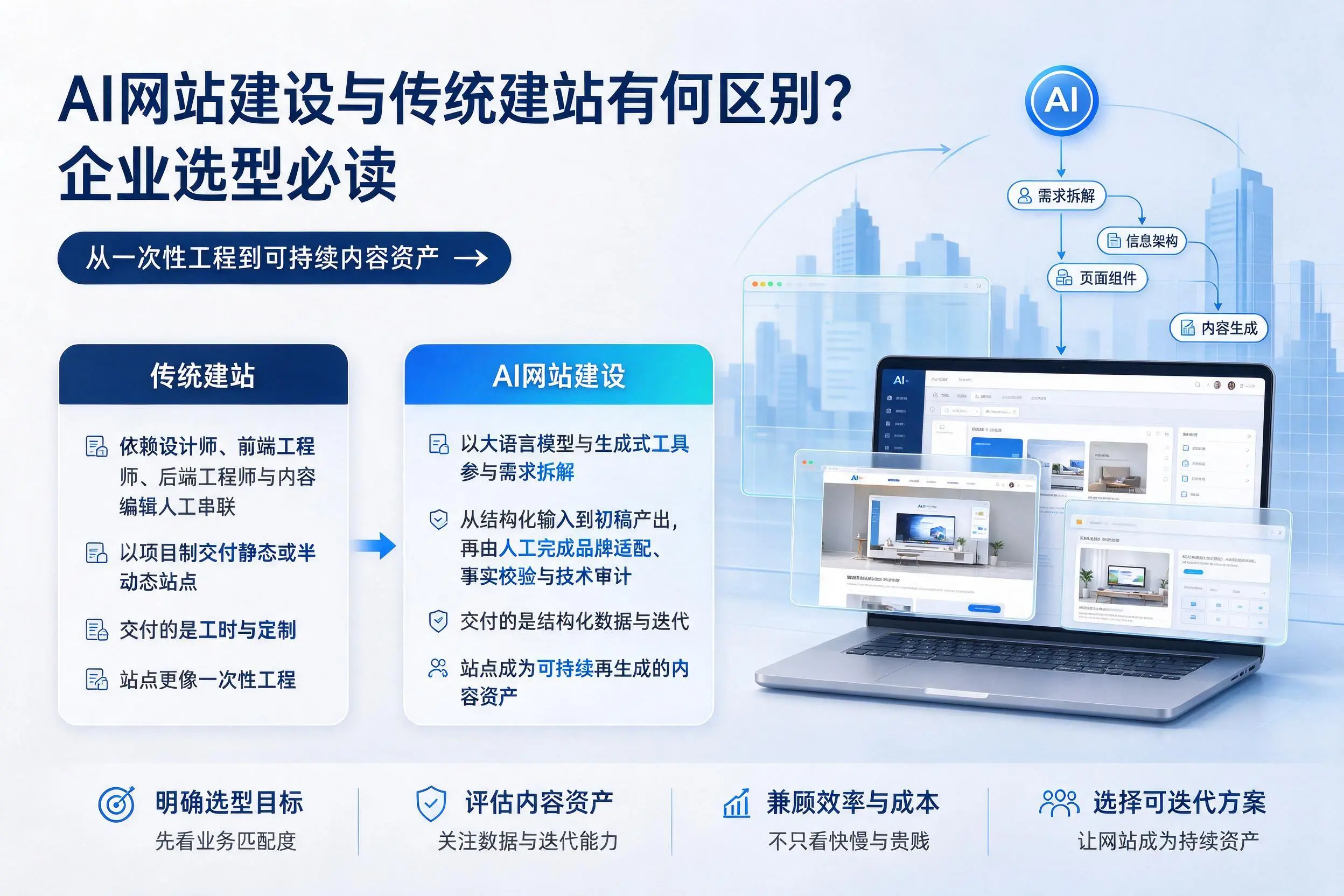 AI网站建设与传统建站有何区别？怒江企业选型必读