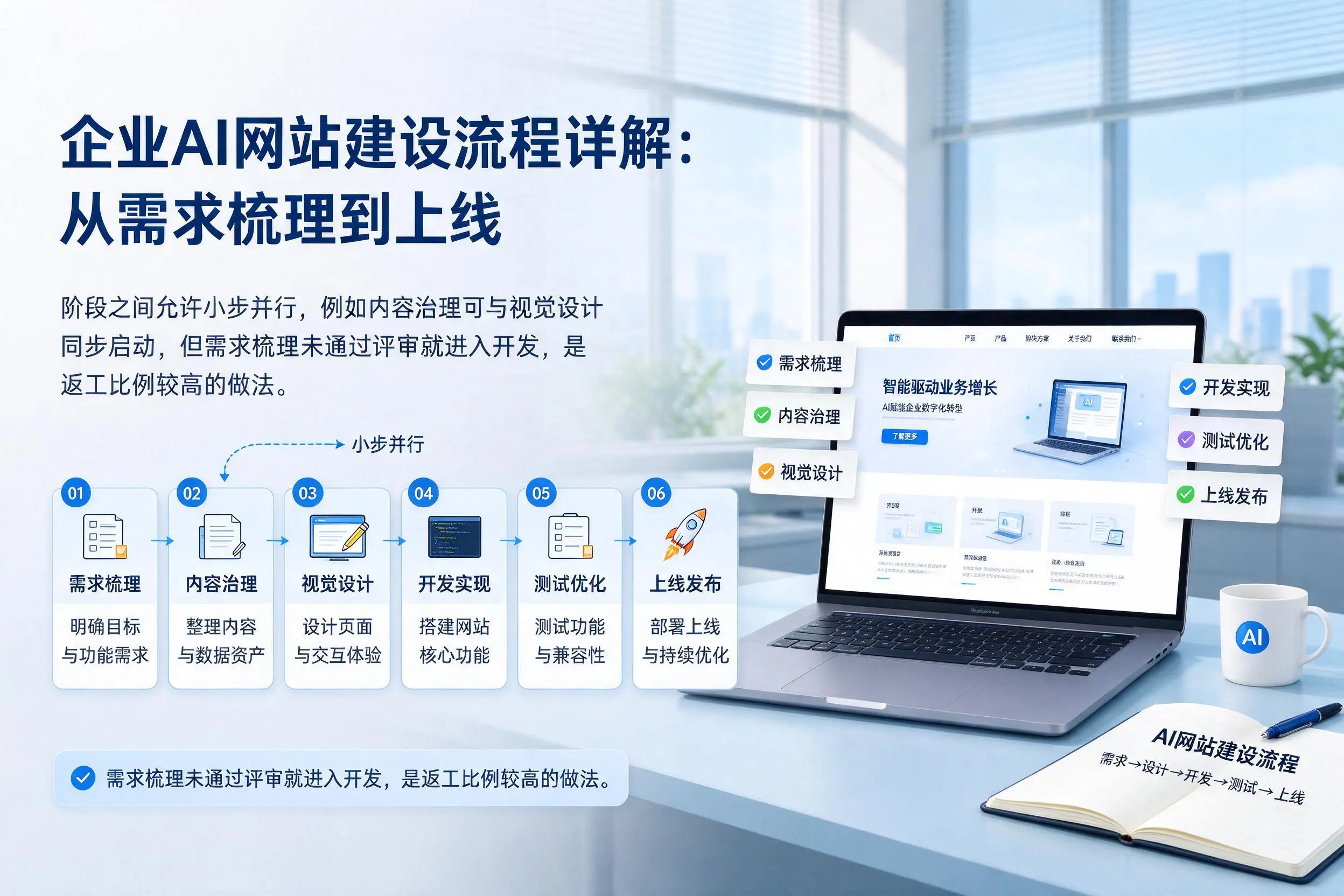 怒江企业AI网站建设流程详解:从需求梳理到上线
