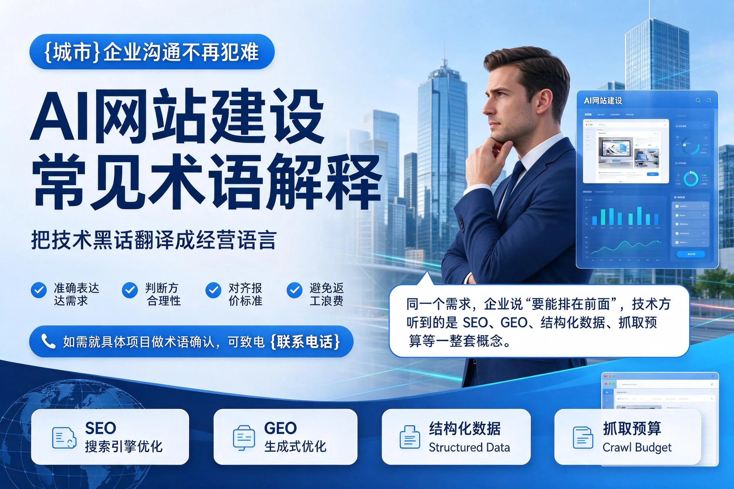AI网站建设常见术语解释,怒江企业沟通不再犯难